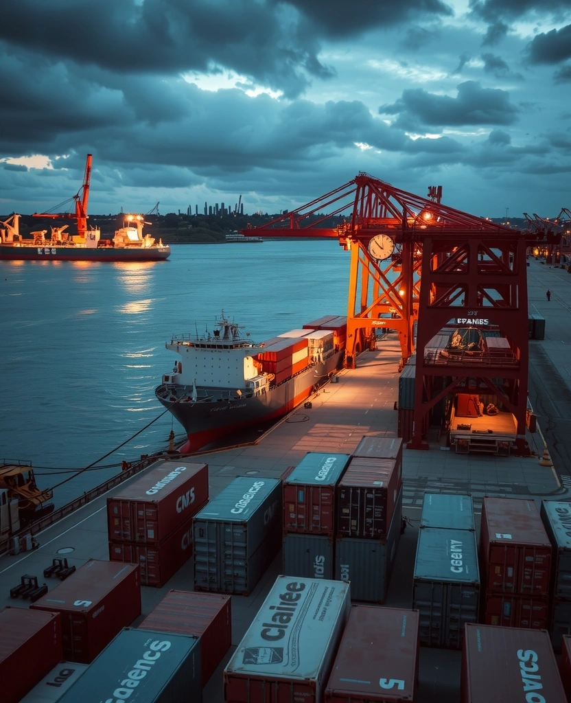 Global logistics hub aerial view